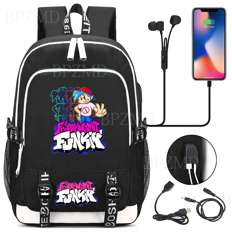 Mochila Funkin de lona para adolescentes y niños, bolsa de viaje para  ordenador portátil y Ba, para Cosplay, juego Friday Night - AliExpress  Maletas y bolsas