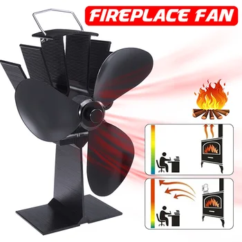 

3 Blades Stove Fan Fireplace Fan Heat Powered Wood Burner Eco Friendly Quiet Heat Distribution Home Efficient Stove Fan