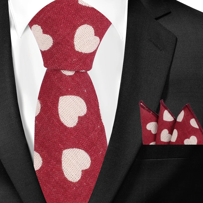 Мужские галстуки и носовые платки, хлопковые льняные галстуки и носовые платки, набор для мужчин, повседневные Галстуки с принтом для