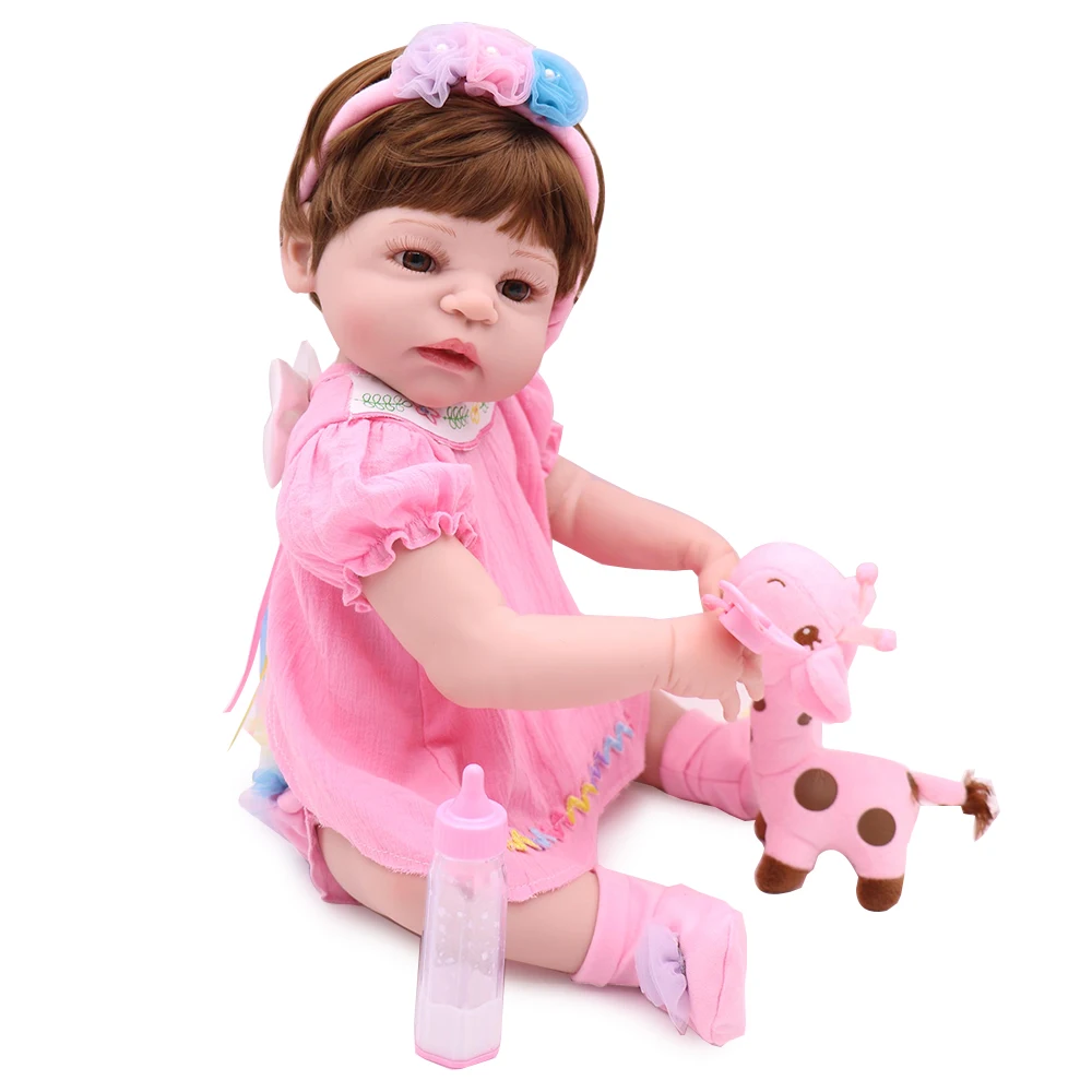 Полное Силиконовое боди Reborn Baby Dolls 22 дюймов 55 см дети Menina малыш живой Bebe Boneca реалистичные игрушки для девочек Подарки на день рождения