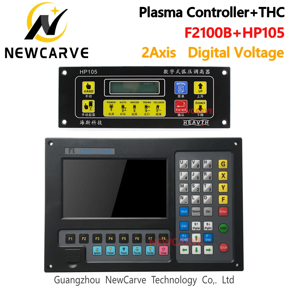 

THC+Plasma Controller Kit HP105 Torch Height Controller With Digital Display F2100B 2 Axis Plasma Control System NEWCARVE