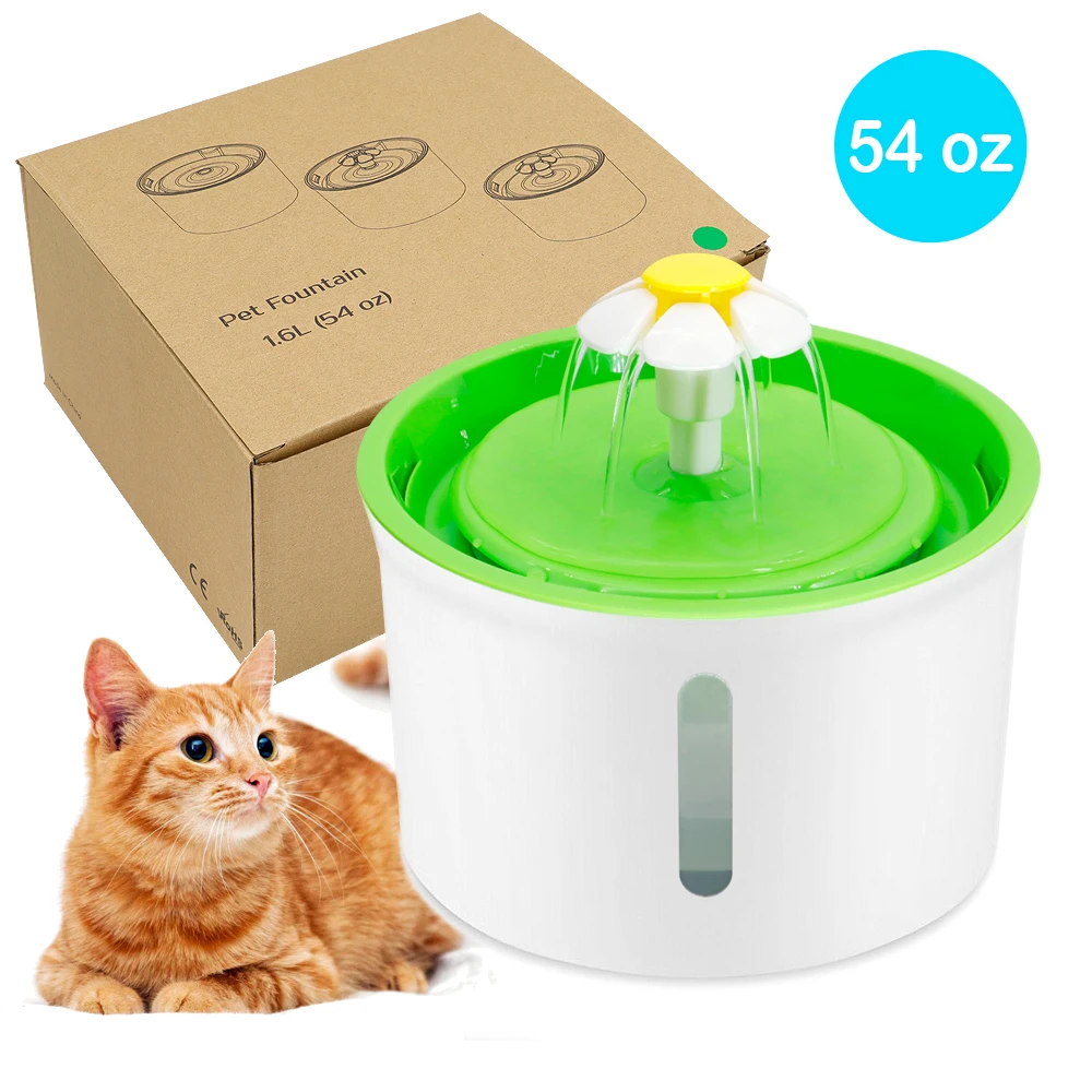 Automatic Cat Dog Water Fountain Electric USB Dog Cat Pet Mute Drinker Feeder Bowl 1.6L Pet Drinking Fountain Dispenser