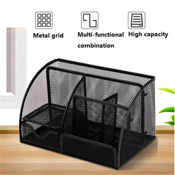 

Modern Iron Storage Rack Home Office Storage Supplies Pen Holder Book Desktop Magazine File Manager Table Accessories Organizer