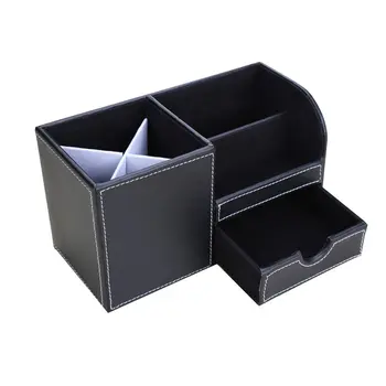 

Multi-function Leather Desk Stationery Organizer Pen Holder Pens Stand Pencil Organizer for Desk Office