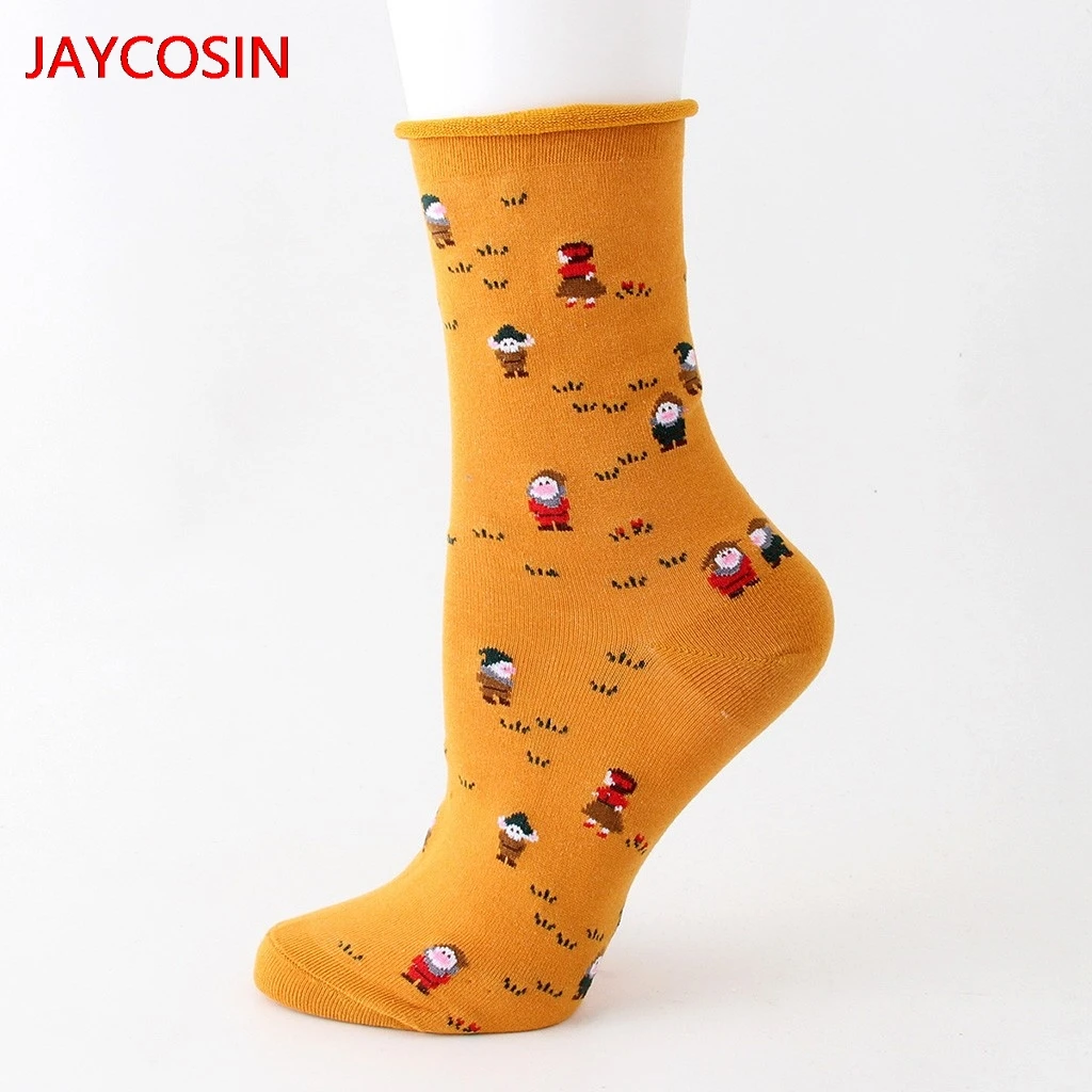 JAYCOSIN носки 12 пар модные мужские и женские унисекс повседневные рождественские носки средней длины с принтом L500912