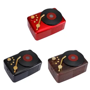 

T12 Phonograph Wireless Bluetooth Speaker Retro Wood Grain Mini Stereo Speaker
