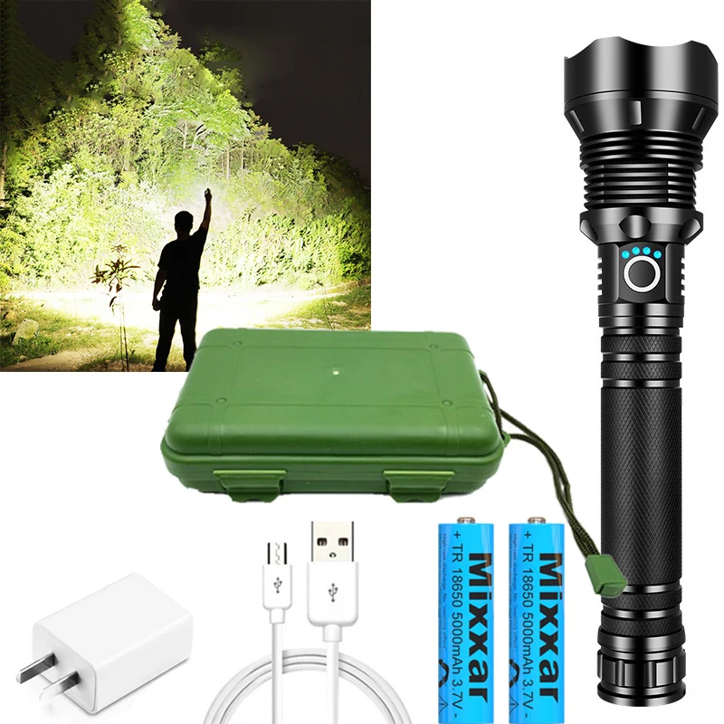 350000cd XPH90 70 50 LED Powerful Rechargeable Tactical Handled EDC Flashlight cob Bike Camping Underwater Search