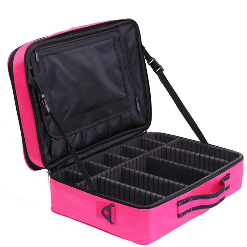

2019 Professional Toiletry Bag Cosmetic Bag Organizer Women Travel Make Up Cases Big Capacity Cosmetics Suitcases For Makeup