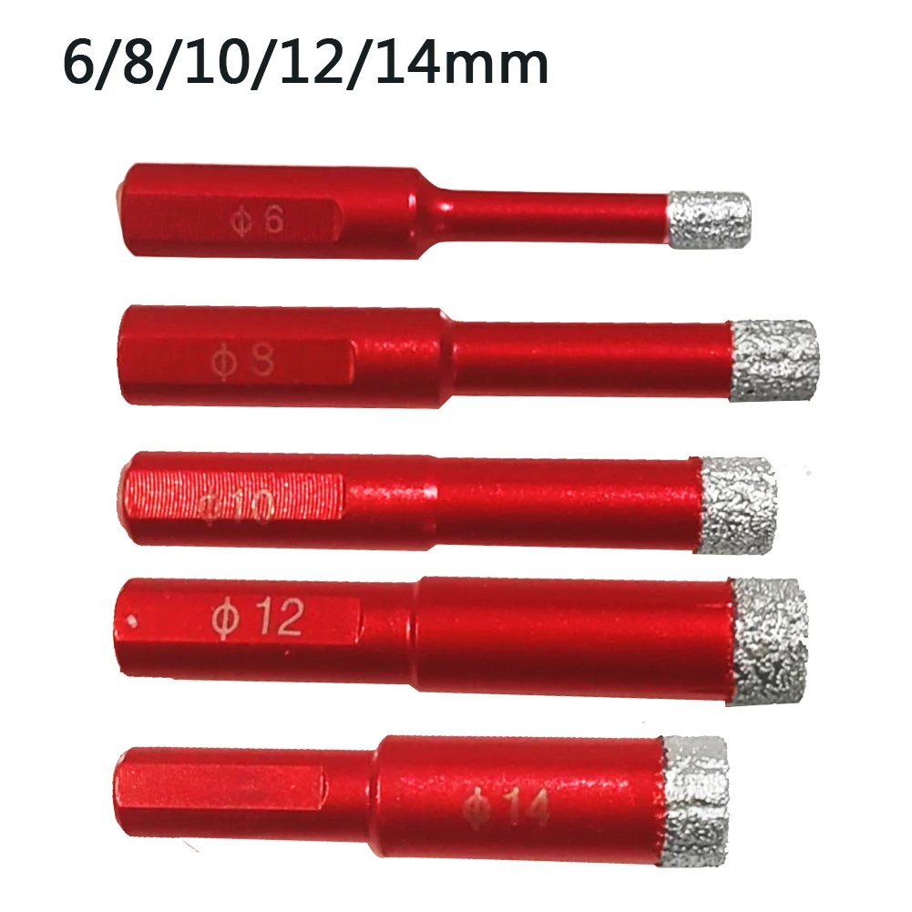 New 5-16mm Hexagonal Shank Brazed Dry Ceramic Tile Drill Bit Marble Granite Vitrified Tile Hole Opener Diamond Drill Bit 2pcs 5 16mm hexagonal shank brazed dry ceramic tile drill bit marble granite vitrified tile hole opener diamond drill bit