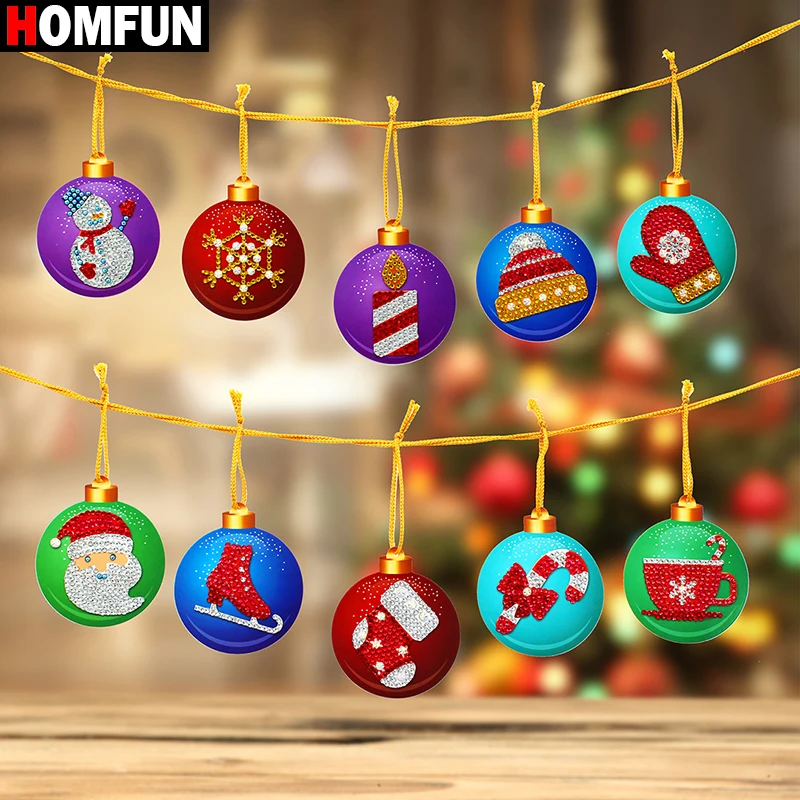 HOMFUN 10 шт. сделай сам бриллиантовый рисунок Рождество дерево кулон сверла