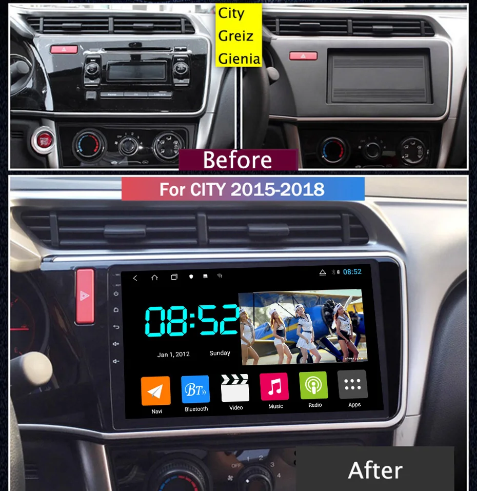 Android 8,1 автомобильный DVD 1din мультимедийная система Navi для Honda City- Автомобильный gps навигатор стерео головное устройство BT SWC wifi