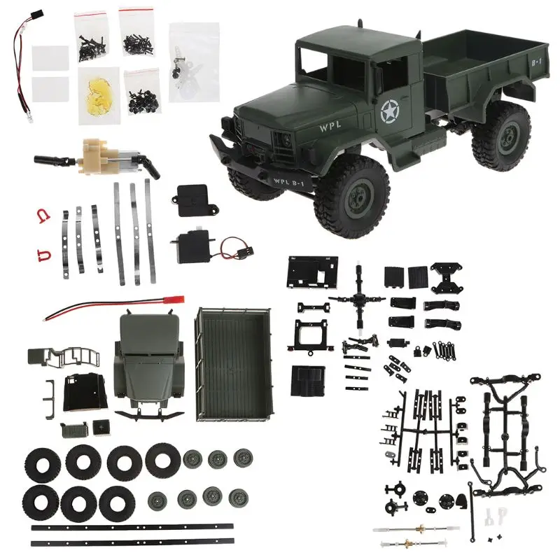 

WPL B-16 KIT 1/16 2.4G 6WD Crawler Off Road RC Car Set & Light Without Electric Parts DIY Assembly Models Y4QA
