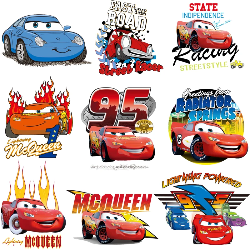 Мультяшные аниме автомобильные термо переводные наклейки на одежду футболка