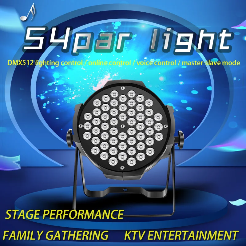 Factory Price 54*3W LED Par Light RGB Disco DJ Spot Light Equipment DMX 512 RGBW Uplights Strobe DJ Party Stage Lighting Effect