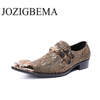 

Brand Men Genuine Leather Pointed Toe Oxford Leather Shoes Business Shoes Handmade Comfortable Mens Formal Shoes Buckle