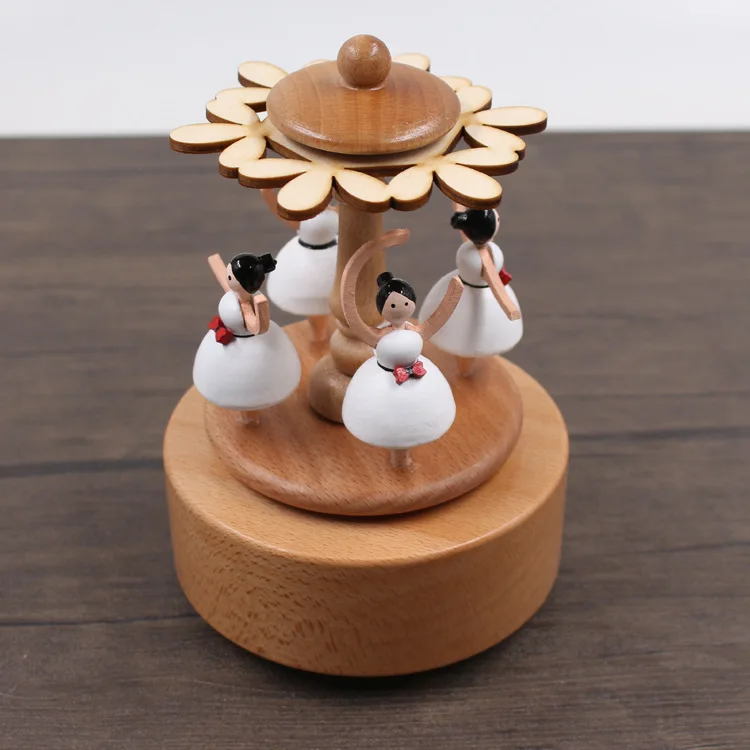 6511 Cutebee Zakka карусель музыкальные коробки деревянная музыкальная шкатулка изделия из дерева ретро подарок на день рождения винтажные аксессуары для украшения дома - Цвет: 6511