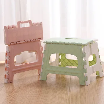 

Plastic Children's Stools Multi Purpose Folding Stool Home Outdoor Portable Storage Camp Stool Shoe Bench Living Room Small Seat