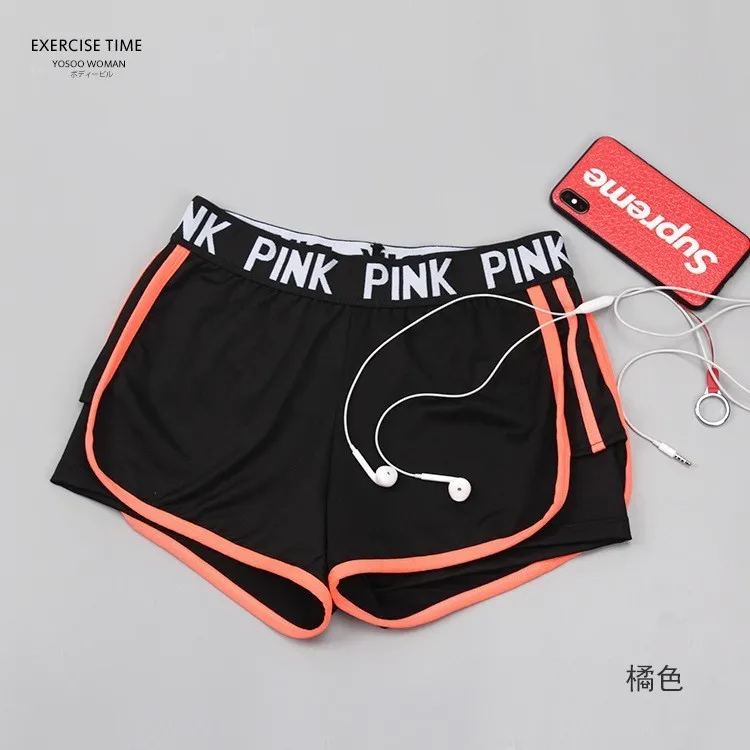 orange shorts Женский спортивный комплект для йоги, женская одежда для занятий спортом для спортивного зала, спортивный комплект для бега, женская одежда для фитнеса, Conjunto Sport Mujer - Цвет: orange shorts