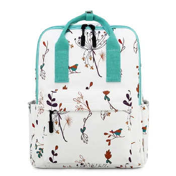 

Water Resistant Fashion Flower Printed Student School Backpack Polyester Laptop Cute Bookbag For Teenage Girls Mochila