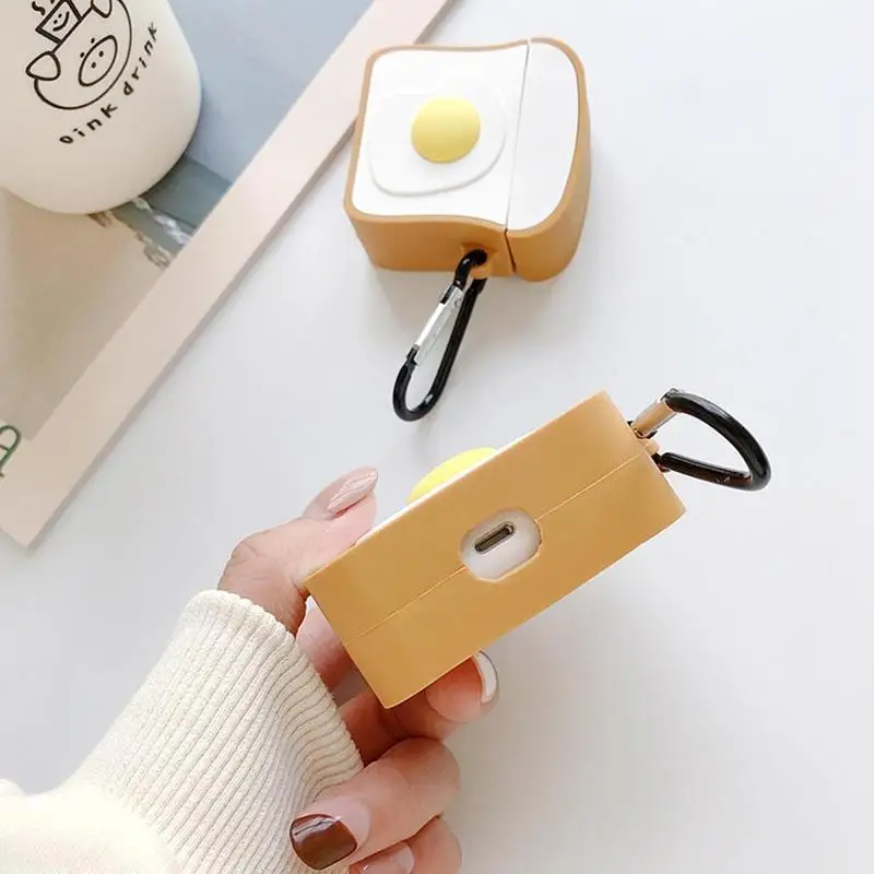 Силиконовый чехол для наушников с изображением яиц тостов для Airpods 3 Pro Ультра-трехмерная форма Bluetooth защитный чехол для наушников
