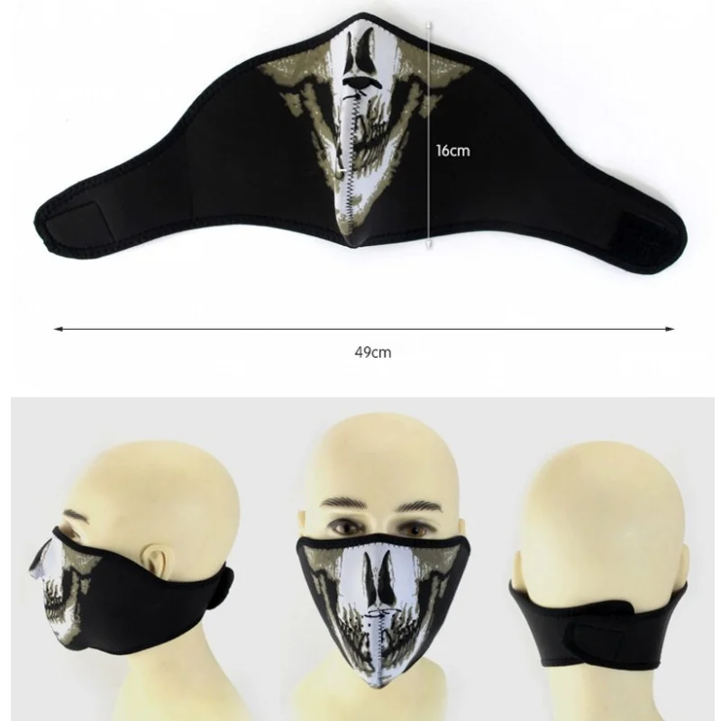 

Tactical Airsoft Paintball Mask Cool Skull Skeleton Neoprene Half Face Mask Balaclava Outdoor Sports Wargame Hunting Masks
