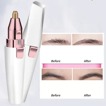 

Electric Eyebrow Trimmer Nose Hair Remover Two-in-one Instrument Lipstick Shape Portable Multifunction Eyebrow Nose Hair Clippe