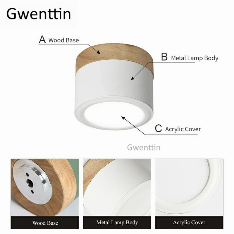 Современный деревянный потолочный светильник светодиодный скандинавский для