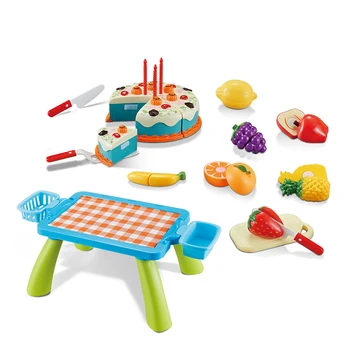 

20Pcs Children Pretend Kitchen Play Simulation Fruit Cake Toy With Table Toy For Children Kids Educational Toys Birthday Gift