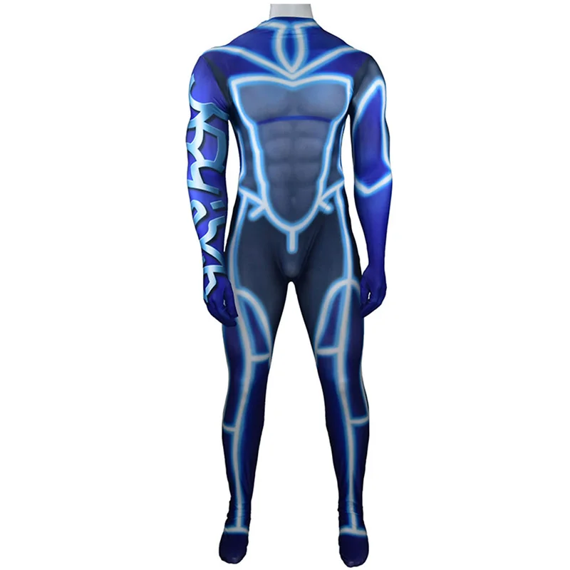 Аниме Fate/Stay Night Lancer Cu Chulainn комбинезон, косплей костюм для взрослых, цельный костюм Zentai, лайкра, Синий Облегающий боди
