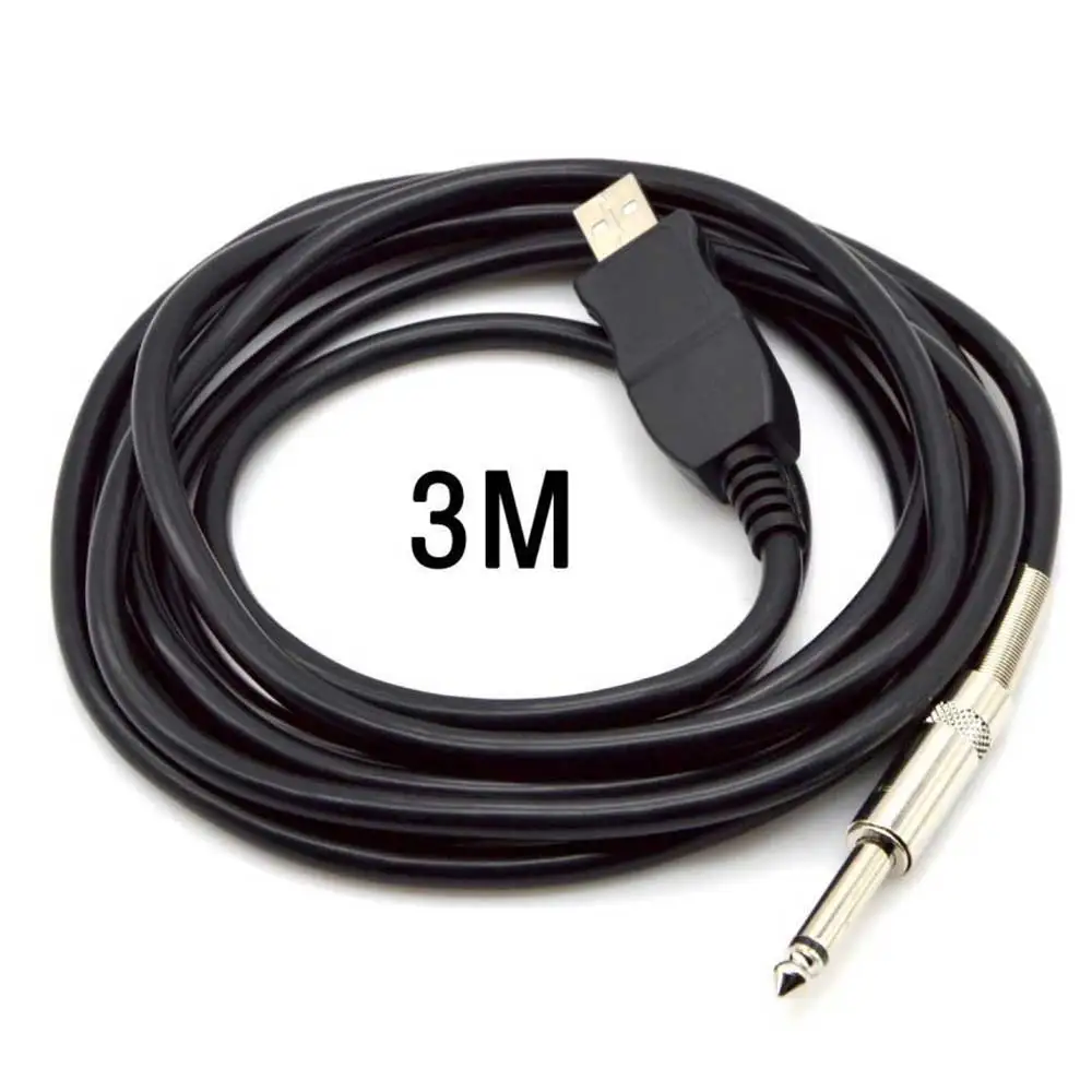 Черный 3M USB бас-гитары USB соединительный кабель адаптер ПК Запись USB кабель для гитары черного цвета - Цвет: Черный