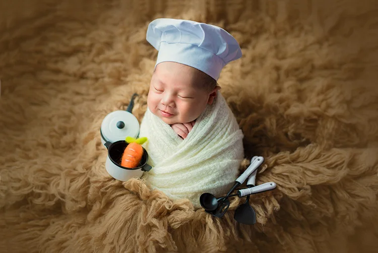 Новорожденный Фотография шеф-повара шляпа мини кухонная утварь и приборы костюм младенческой тематической съемки аксессуары фотостудия реквизит