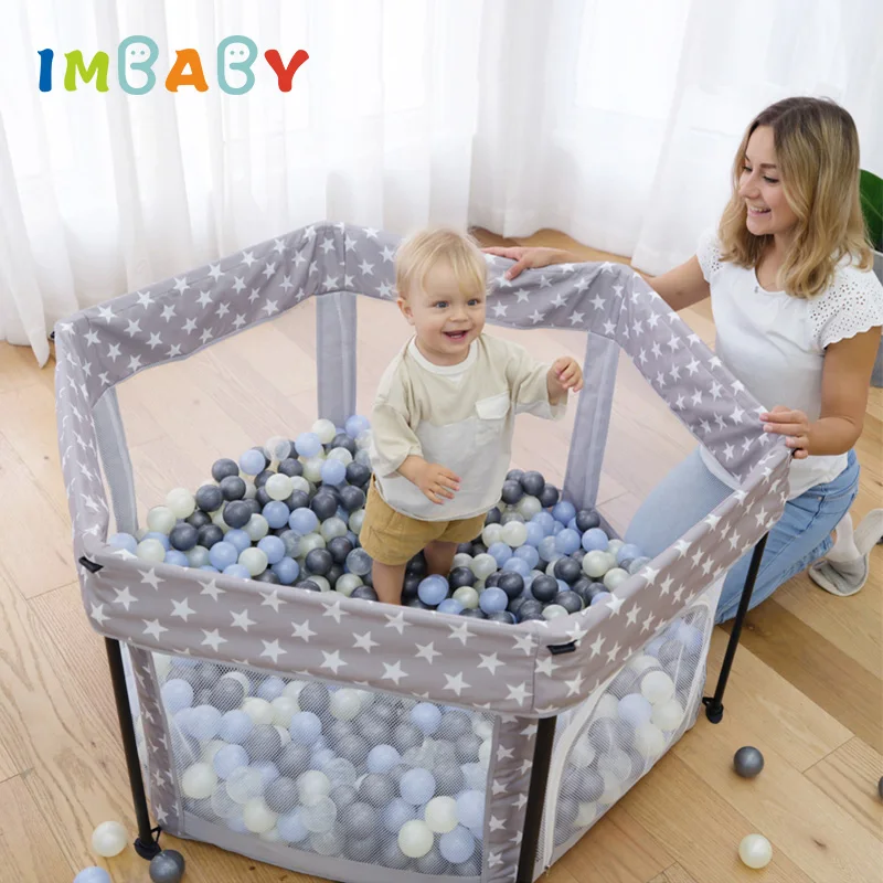 IMBABY Playpen for Child Toddler Playground Dry Ball Pool Infant Safety Barrier Fence Kids Portable Folding s Playpen