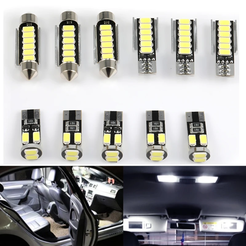 3/8/11PCS /SET Perfect White Canbus Error Free LED Bulb Interior Dome Map Overhead Light Kit For VW Golf 3 5 6 7 4 Variant | Автомобили и