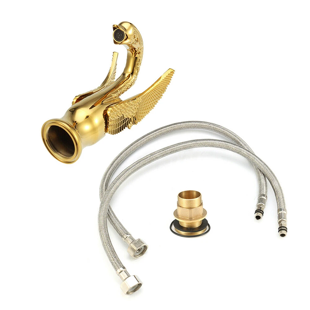 

Swivel Retro Swan Bathroom Mixer Tap Brass Sink Washbasin Rotation Bidet Modern Basin Faucet Home Single Lever Cold Hot Water