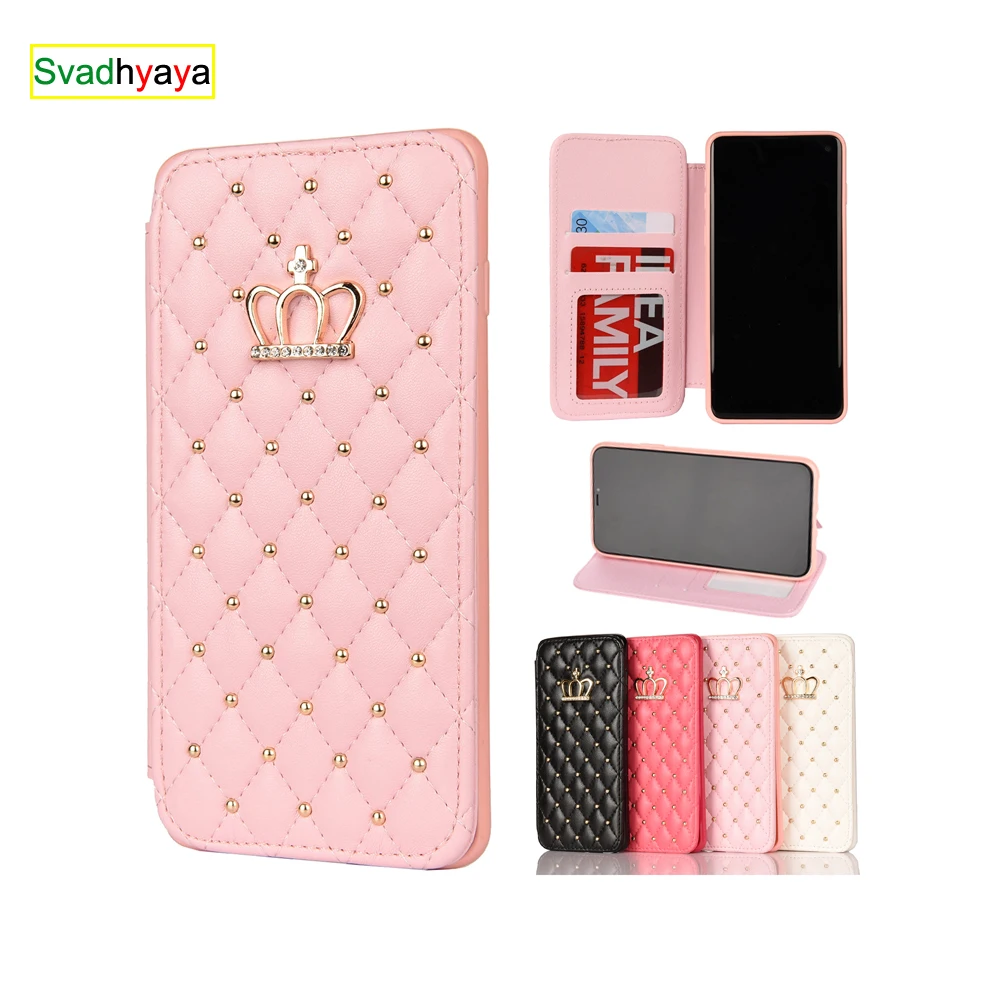 Crown For iPhone 11 12 Pro 6 6S 7 8 Plus X XR XS Max SE Case Wallet Leather Flip Stand Fashion Cases Cover Mobile Phone Bag