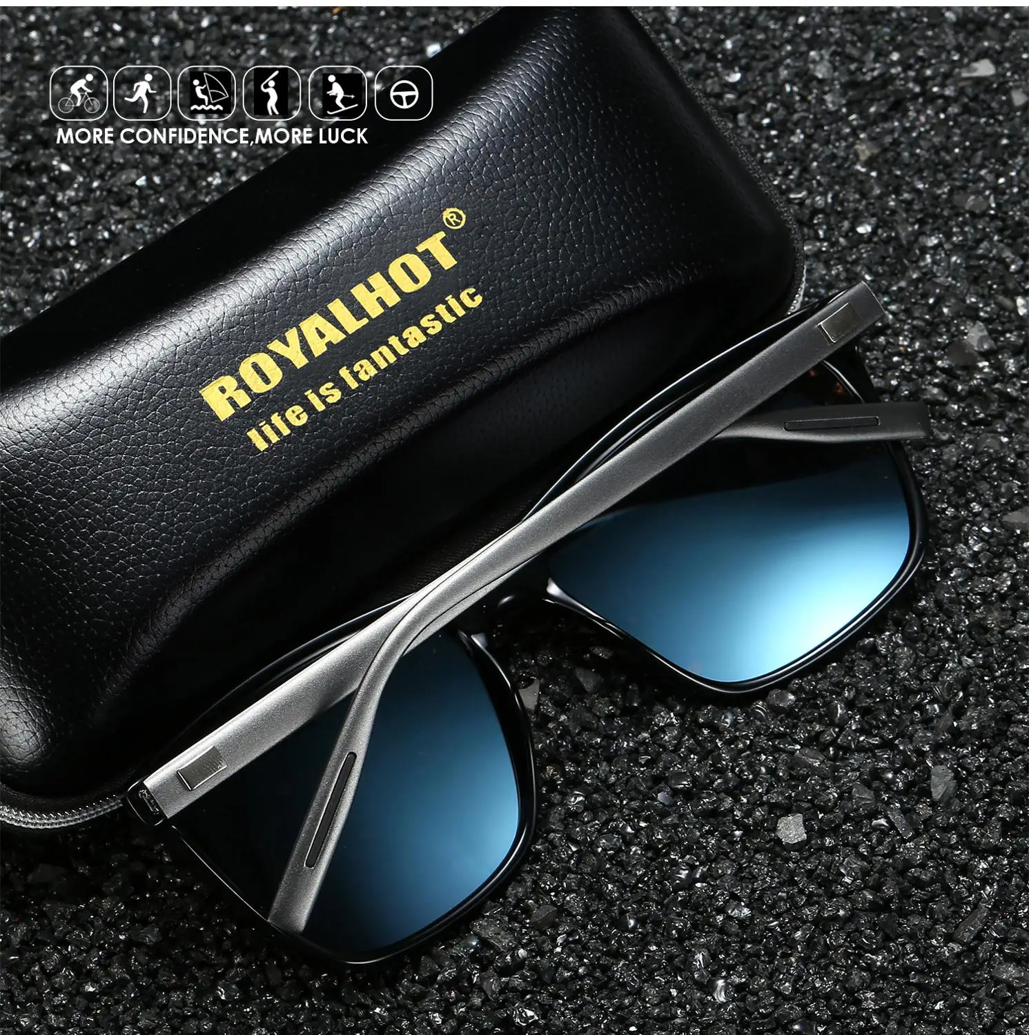 RoyalHot, поляризационные, квадратные, алюминиево-магниевая оправа, солнцезащитные очки для мужчин и женщин, для вождения, солнцезащитные очки, солнцезащитные очки, мужские очки, 90083
