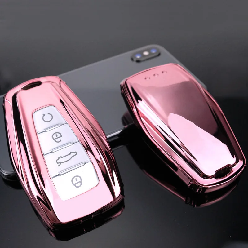 Fashion Soft TPU Car Key Case Full Cover For Geely Coolray-Atlas Boyue NL3 Emgrand X7 EX7 SUV GT GC9 Borui Accessories key case cover key case