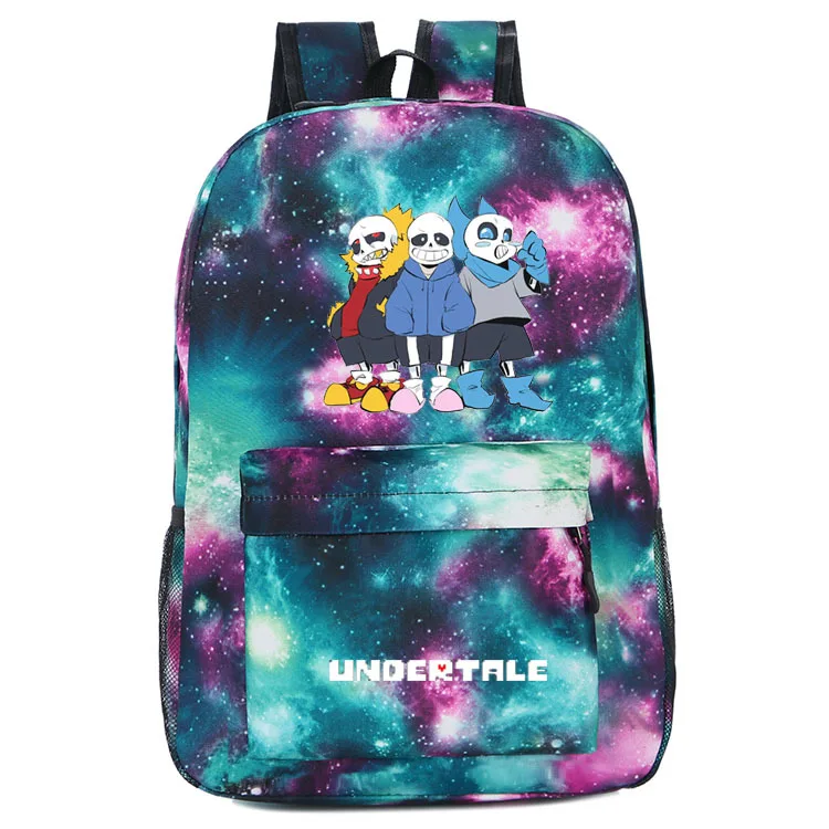 Аниме Undertale рюкзак для женщин и мужчин дорожные сумки с принтом детская школьная сумка рюкзак для мальчиков и девочек Сумка для книг Mochila Escolar детский подарок - Цвет: photo colour