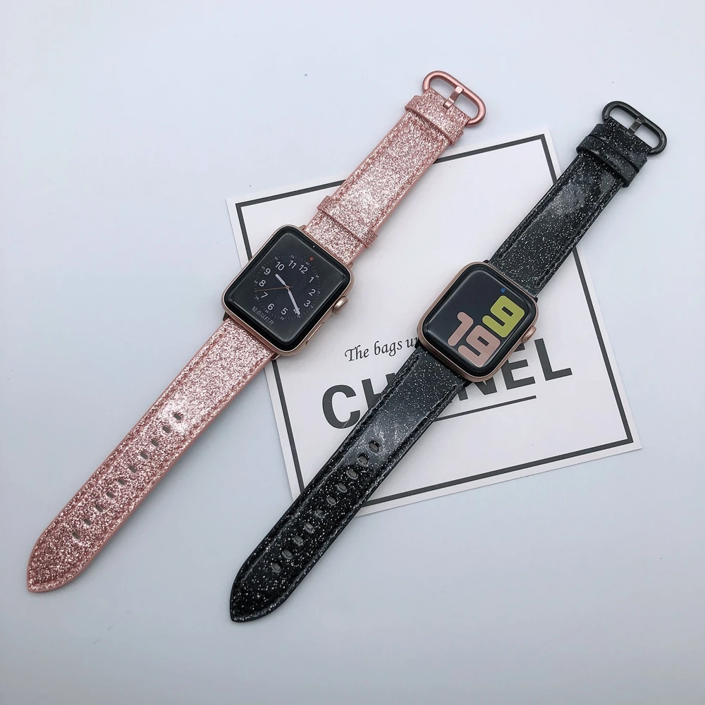 Тонкий кожаный ремешок для Apple Watch 40 мм 44 iwatch 38 42 серии se 6 5 4 3 2 1|Ремешки часов| |