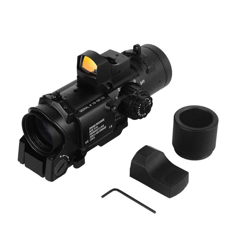 Riflescope 1x-4x Fixed Dual Purpose Scope With Mini Red Dot Sight Scope for Airsoft Air Guns rifle scope