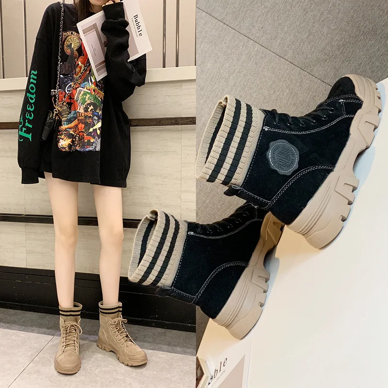 

Martin Boots Women's 2019 New Style Online Celebrity British Style Versatile Students Dull Polish Short Boots Women's Autumn And