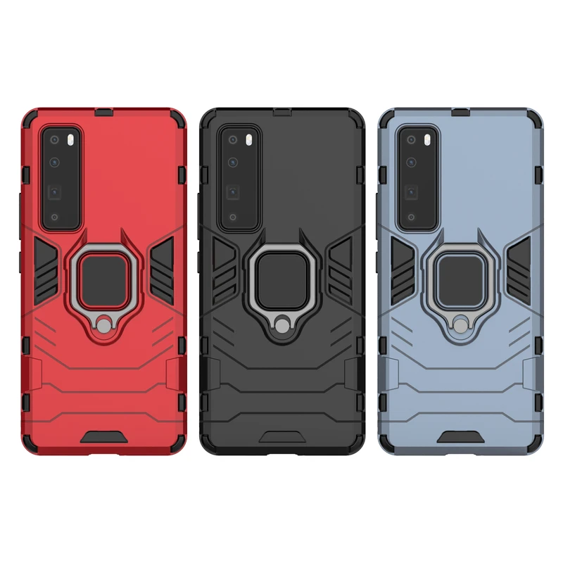 

Shockproof Case For Huawei Nova 7 Armor Metal Ring Kickstand Soft Cover For Huawei Nova7 Note 7 Pro Luxury Heavy Protective Case
