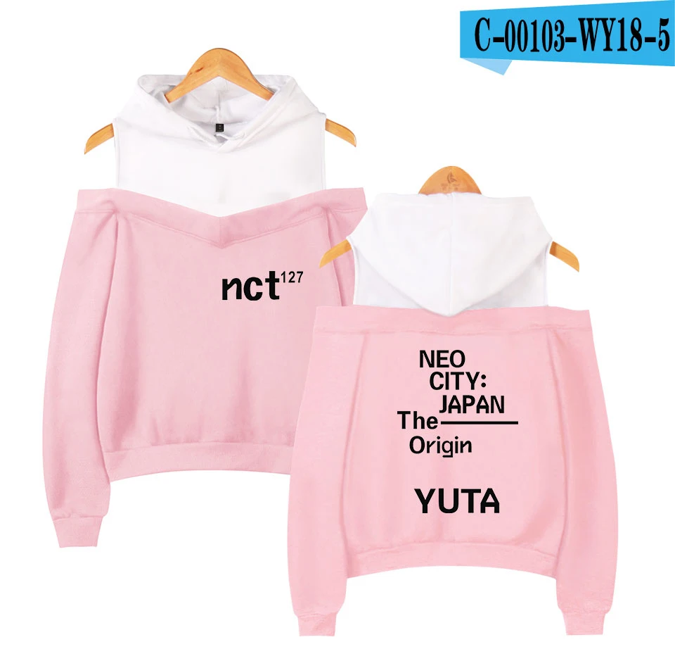NCT 127 без бретелек с открытыми плечами толстовка женская Корея хит популярные толстовки популярная комбинация толстовка женская одежда - Цвет: 3