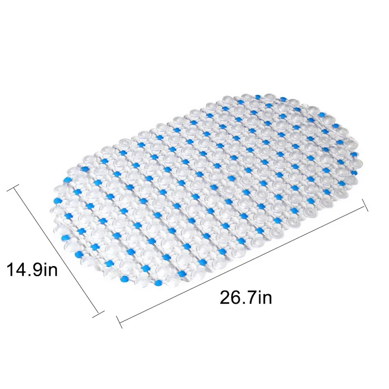Нескользящий коврик для ванной комнаты 38x68 см, детский безопасный коврик для ванной, пластиковый цветной Массажный коврик с шариками, всасывающий душ для ванной