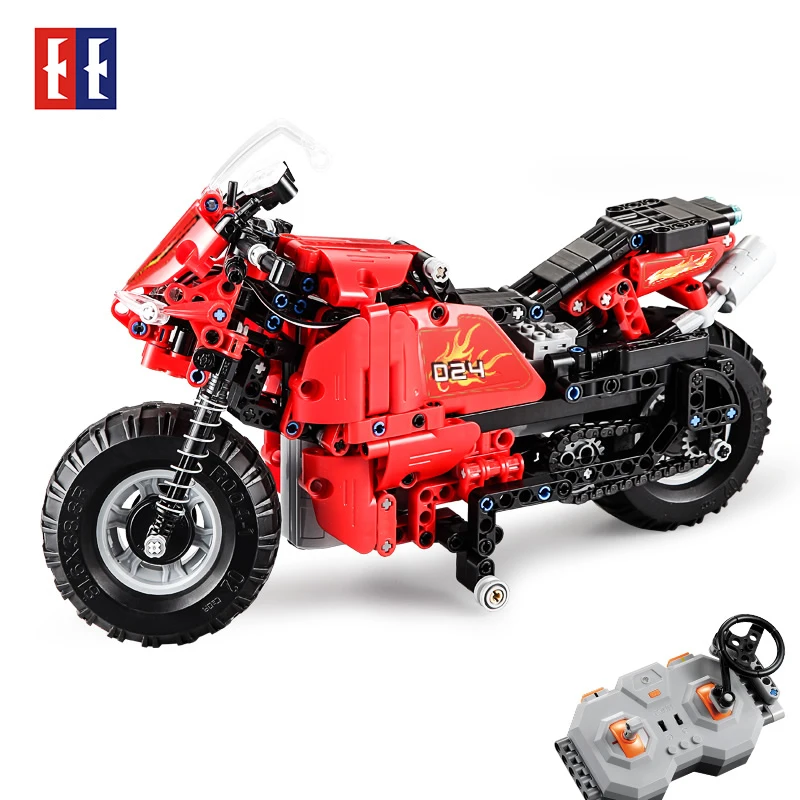 Technics city 2 4 ghz rc гоночный трек мотоцикл строительный блок lepining автомобиль модель DIY