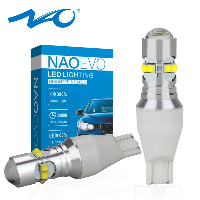 NAO W5W светодиодный T10 W16W T15 12V 24V 5W5 194 автомобильный габаритный фонарь