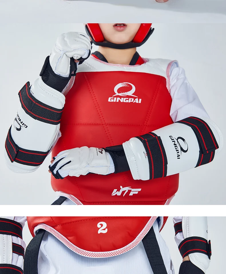 Wholesale WTF approved Taekwondo protectors suite Helmet chest shin arm guards Child karate headgear MMA kick body hugo Helmets