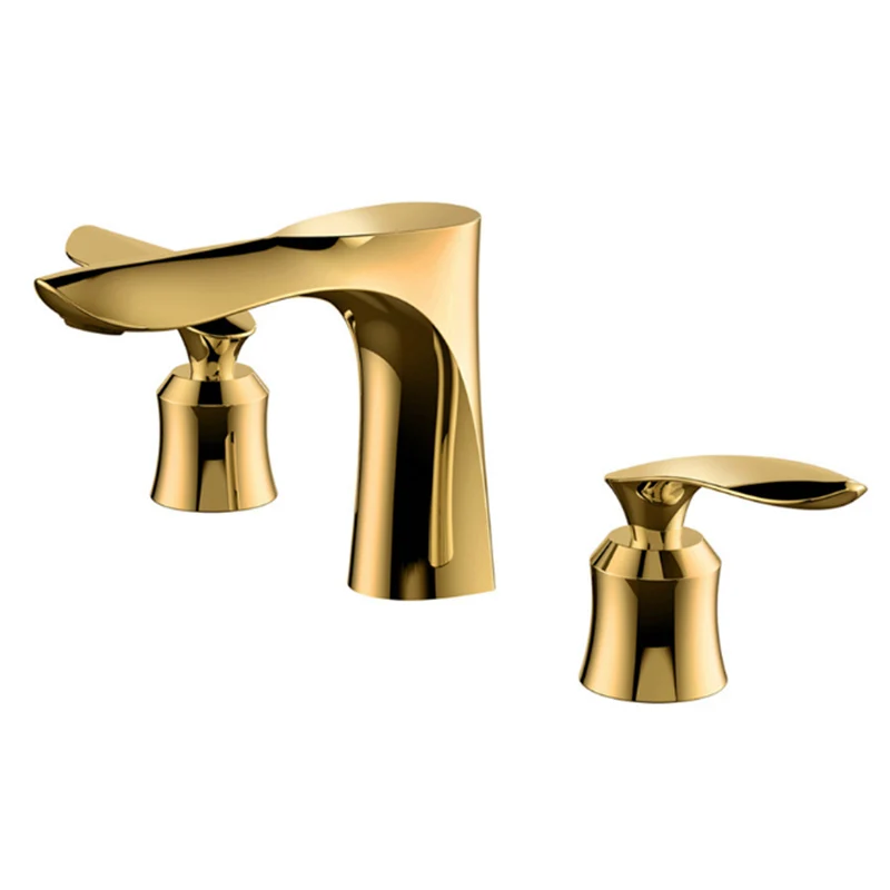 

Mirror Finishing Electroplate Silver/Gold/Black Basin Mixer Tap for Basin Sink Bathroom Dual Handle Hot&Cold Water Basin Faucet