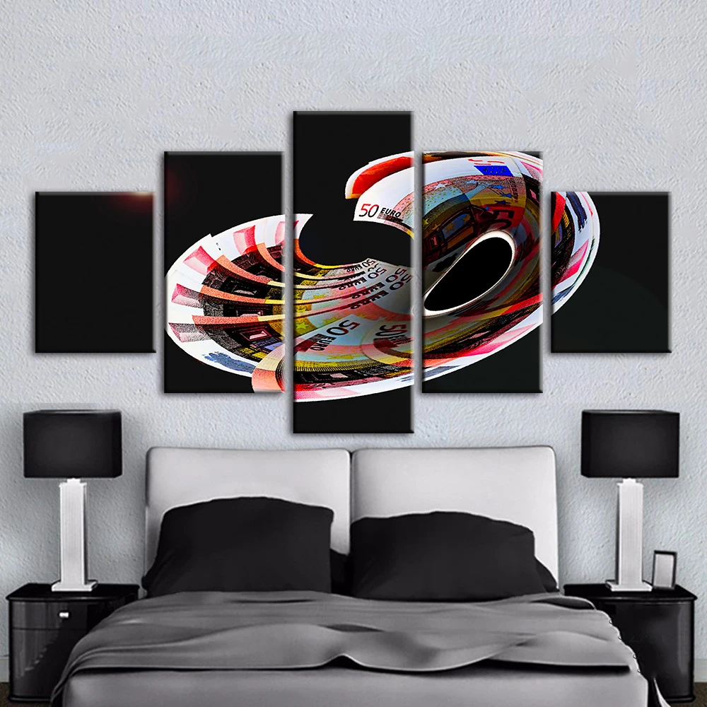 Wall Art Currency Euro Canvas Paintings Modular Prints Cash Pictures Modern Money Poster Home Decoration For Living Room Frame | Дом и сад