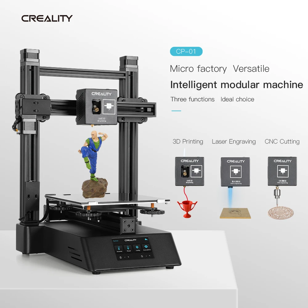 

Newest CP-01 3D printer Laser Engraving CNC Cutting Function 3 in 1 Touch Screen 3d Printer Diy kit 5500mw Creality 3D